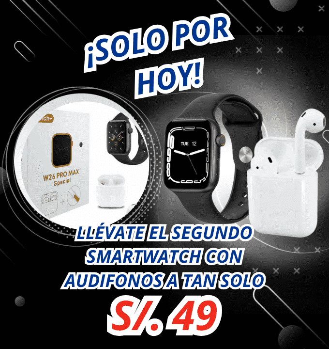 Oferta segunda unidad Reloj inteligente con audífonos